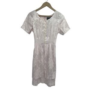 VTG 90s Jamie Brooke baby Pink Floral Satin Dress 7/8 Y2K Coquette